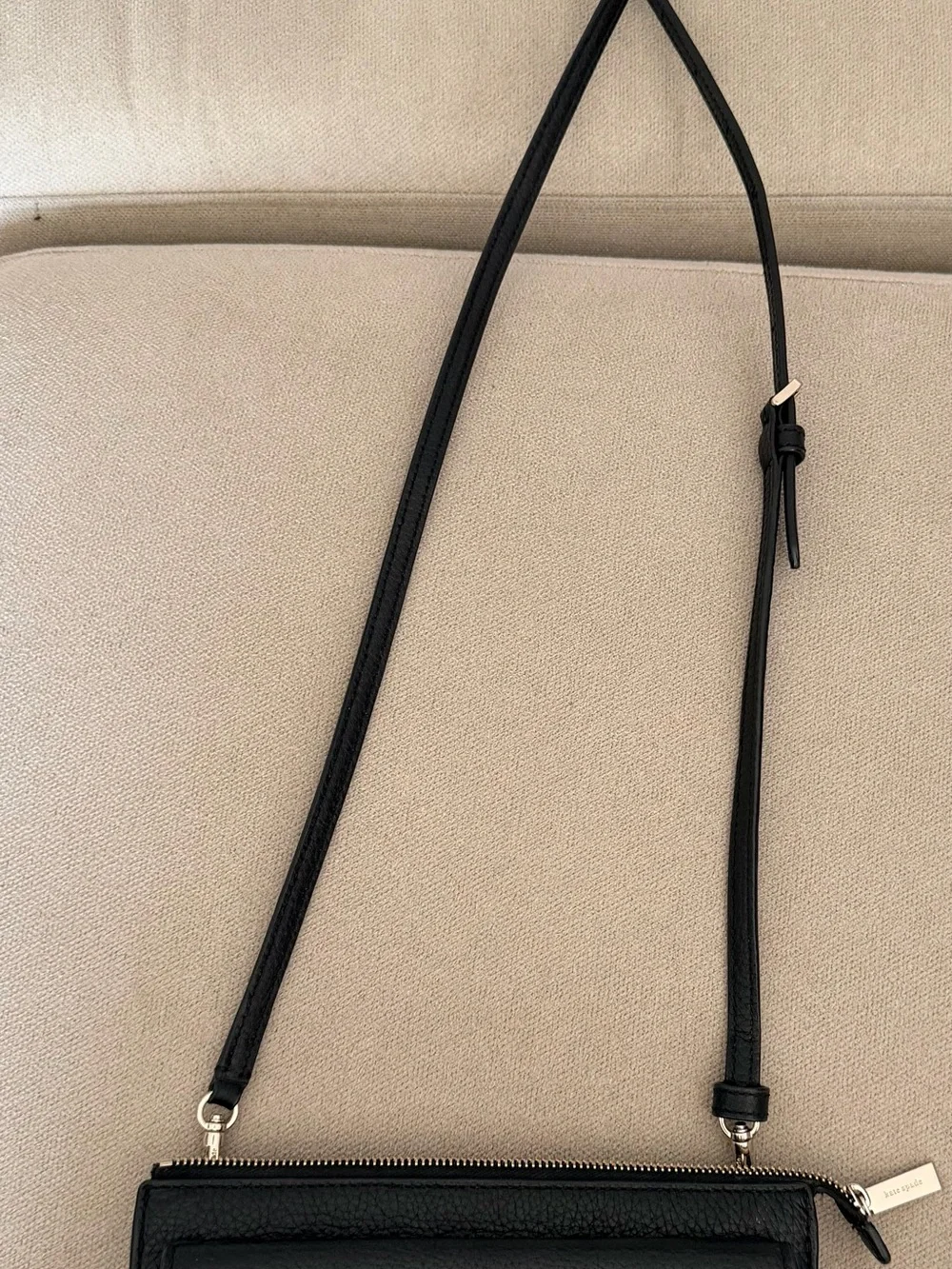 kate spade black pebbled leather crossbody wallet bag - Picture 2 of 7